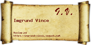 Imgrund Vince névjegykártya